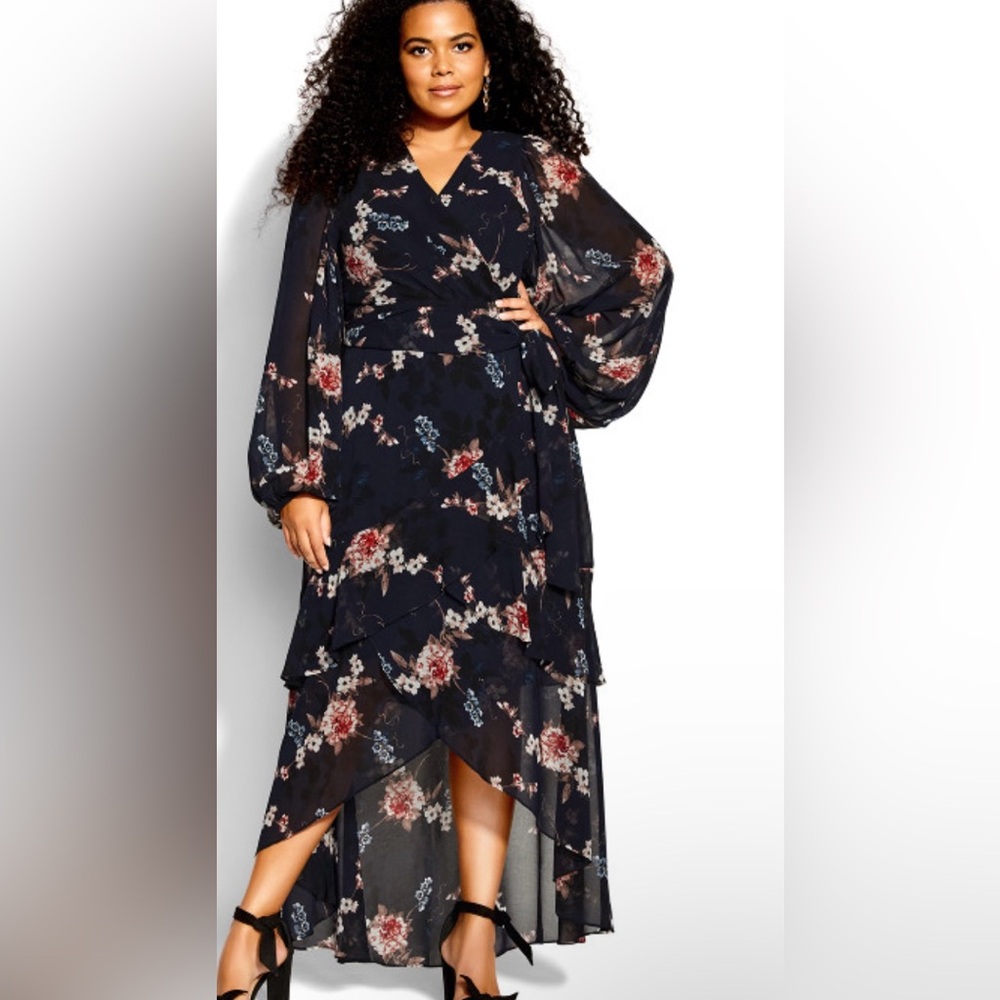 Vneck sheer dress long sleeve